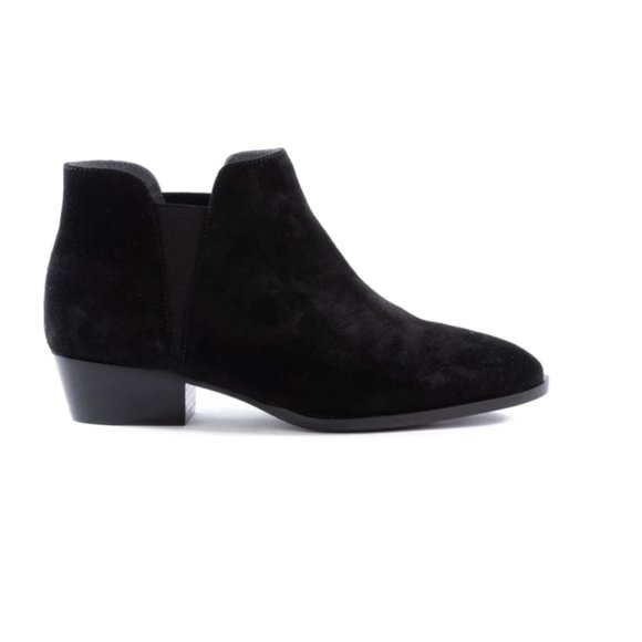 Black Genuine Suede Twin Gore Chelsea Ankle Boots - Picture 3 of 4